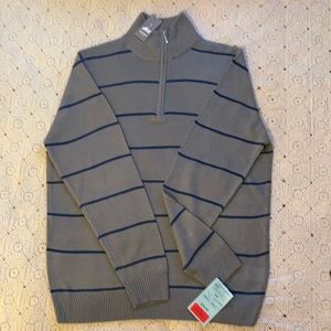 Central Park Lounge XL men’s mock turtle sweater Gray w/ navy, NWT Shirt